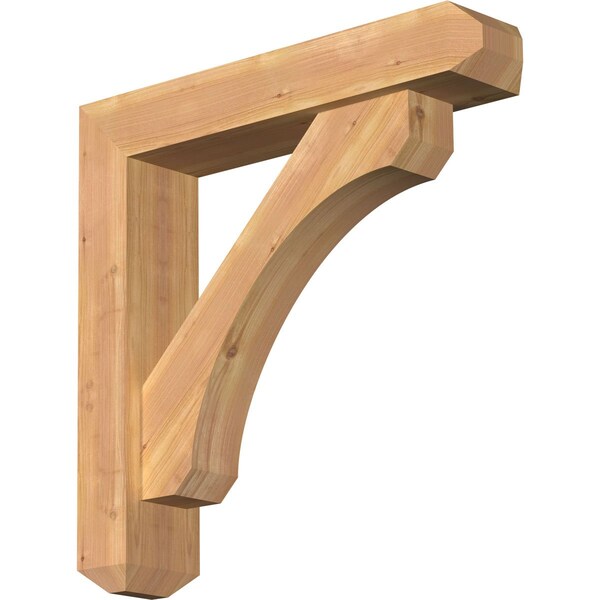 Ekena Millwork Legacy Craftsman Smooth Bracket w/ Offset Brace, Western Red Cedar, 5 1/2"W x 26"D x 26"H BKT0604X26X26LEC04SWR - main